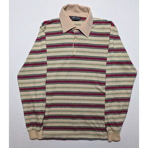 Vintage 70s Robert Bruce Striped Rugby Polo Shirt — Size L — Made in USA
